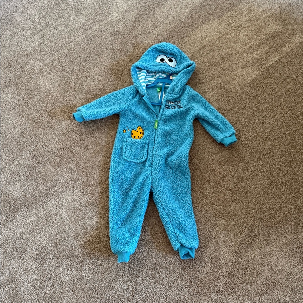 Sesame Street Turquoise Cookie Monster Footie